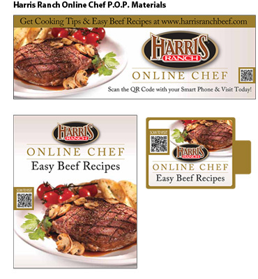 whatsnew_onlinechef Harris Ranch Online Chef Easy Beef Recipes POP materials