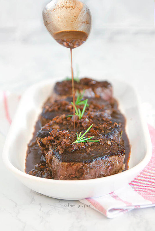 Filet Steak with Wine Sauce